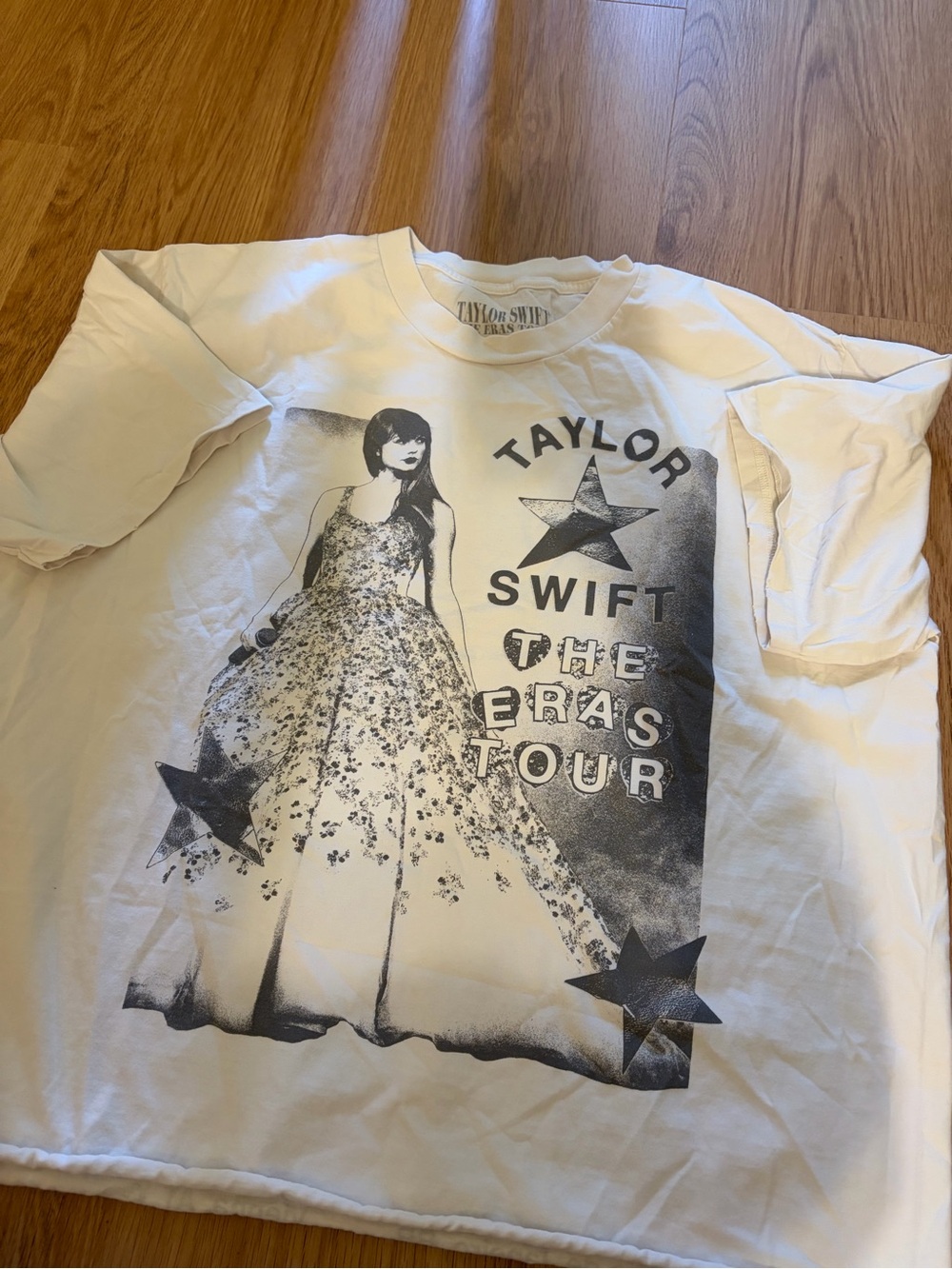 Taylor Swift Cream Graphic Tee with Black Tour Print